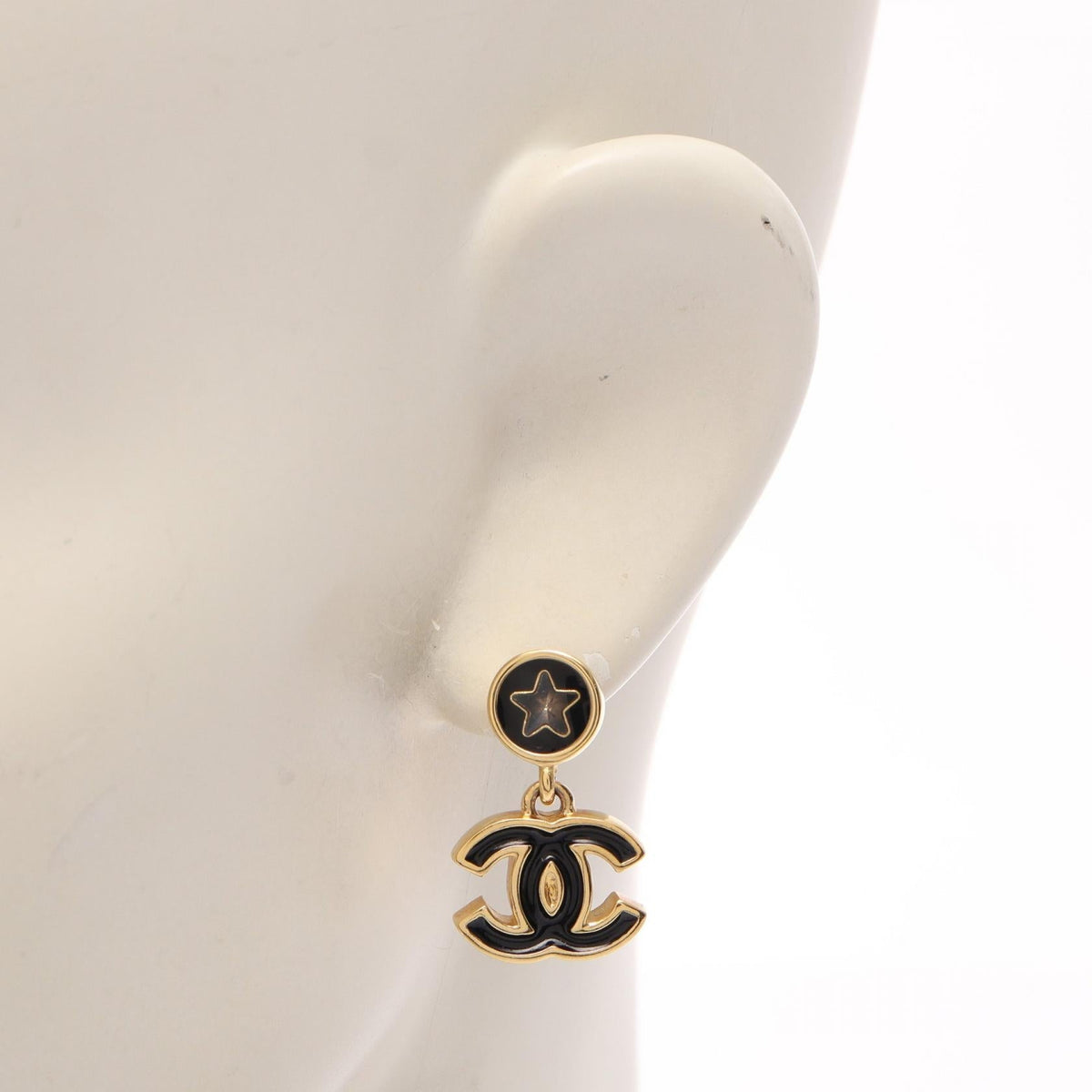 Chanel COCO Mark Earrings · Gold Plated