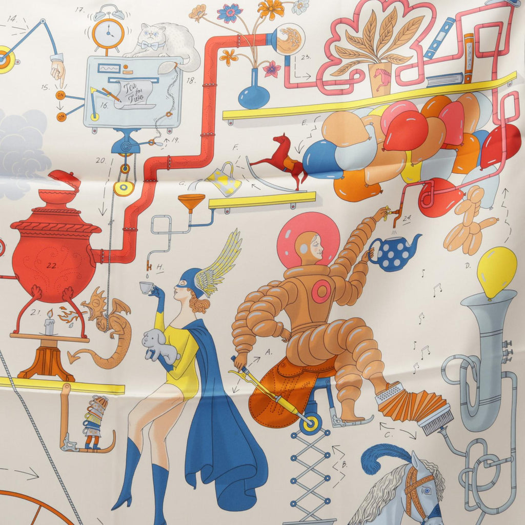 Hermès Carré 90 · Tea for Two · Silk