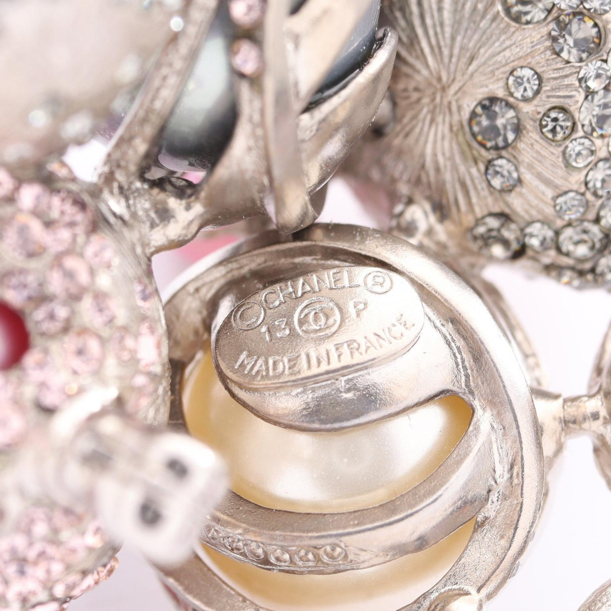 Chanel CC Brooch · Pearl & Rhinestone