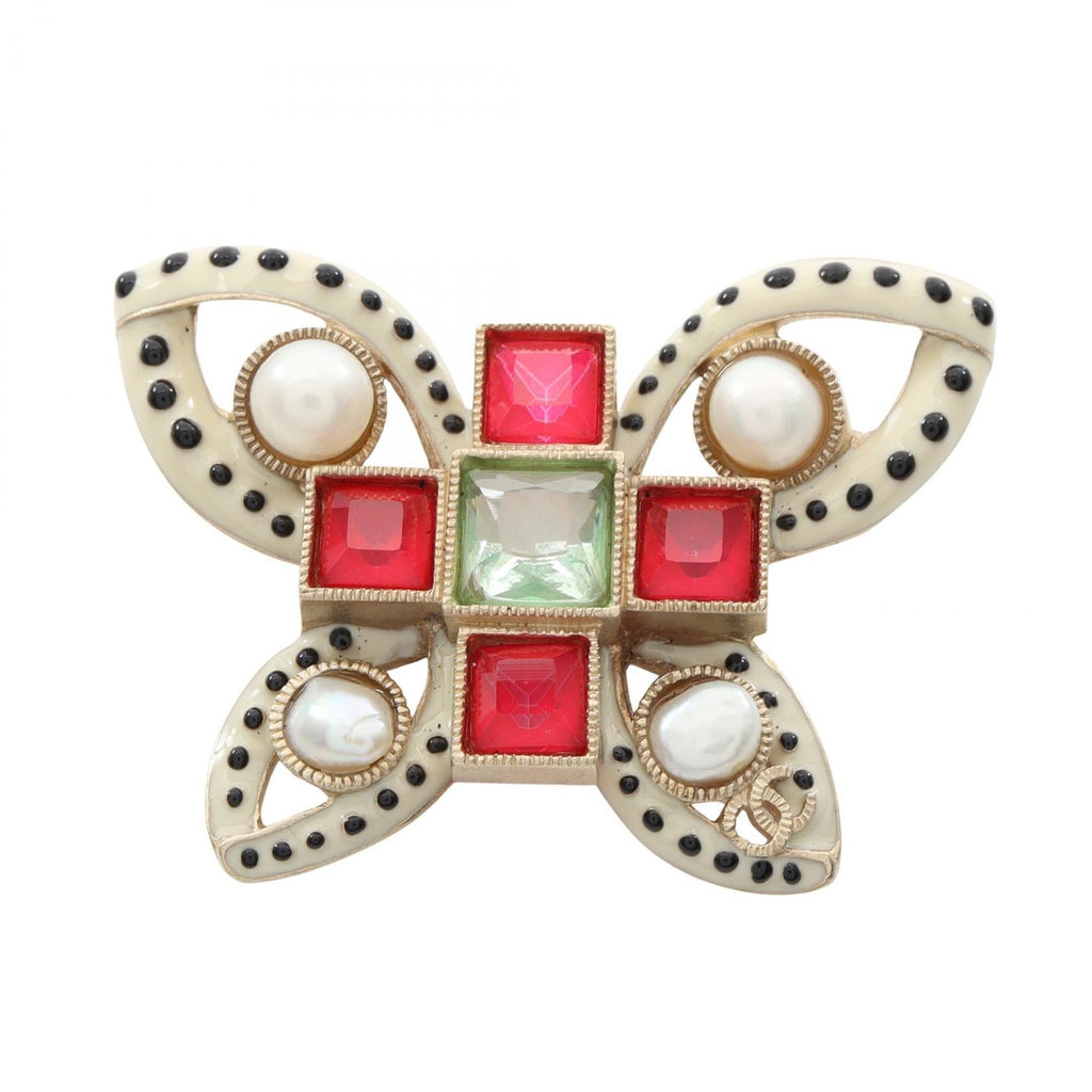 Chanel Butterfly Brooch · Pearl · Rhinestone