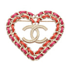Chanel Coco · Heart Brooch · Leather