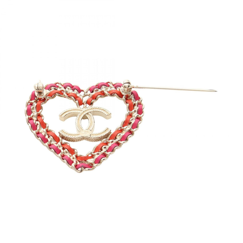 Chanel Coco · Heart Brooch · Leather