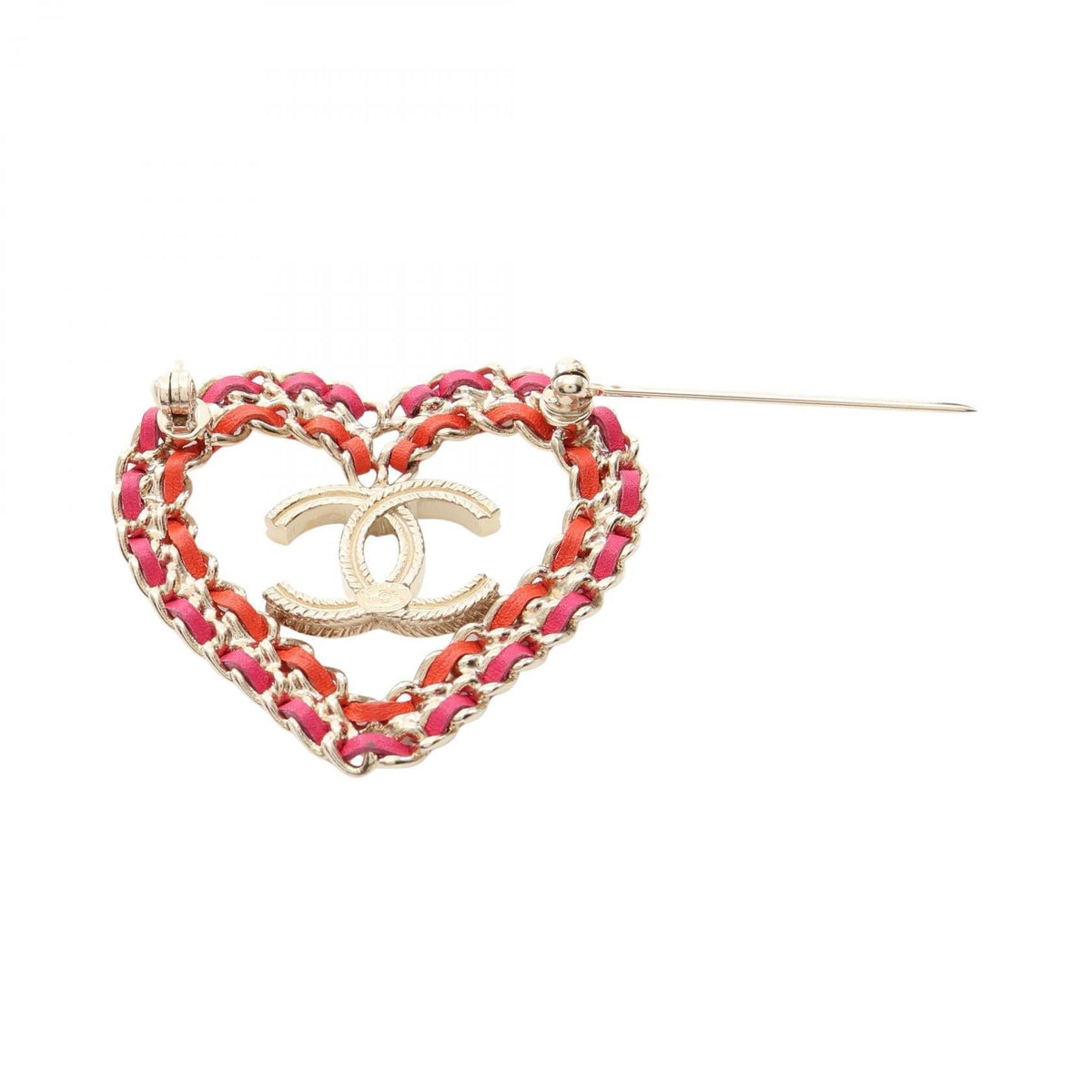 Chanel Coco · Heart Brooch · Leather