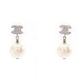 Chanel COCO Mark · Pearl & Rhinestone Earrings