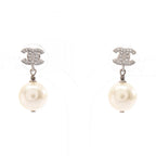 Chanel COCO Mark · Pearl & Rhinestone Earrings
