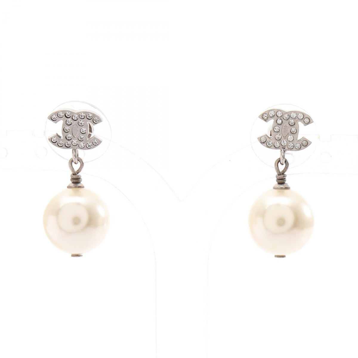 Chanel COCO Mark · Pearl & Rhinestone Earrings