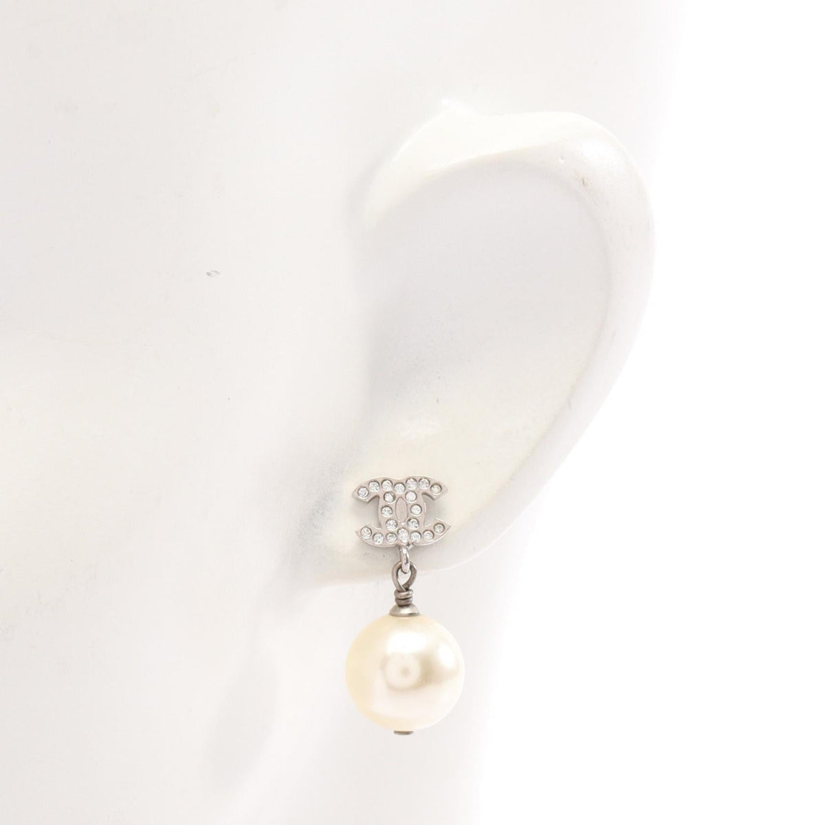 Chanel COCO Mark · Pearl & Rhinestone Earrings