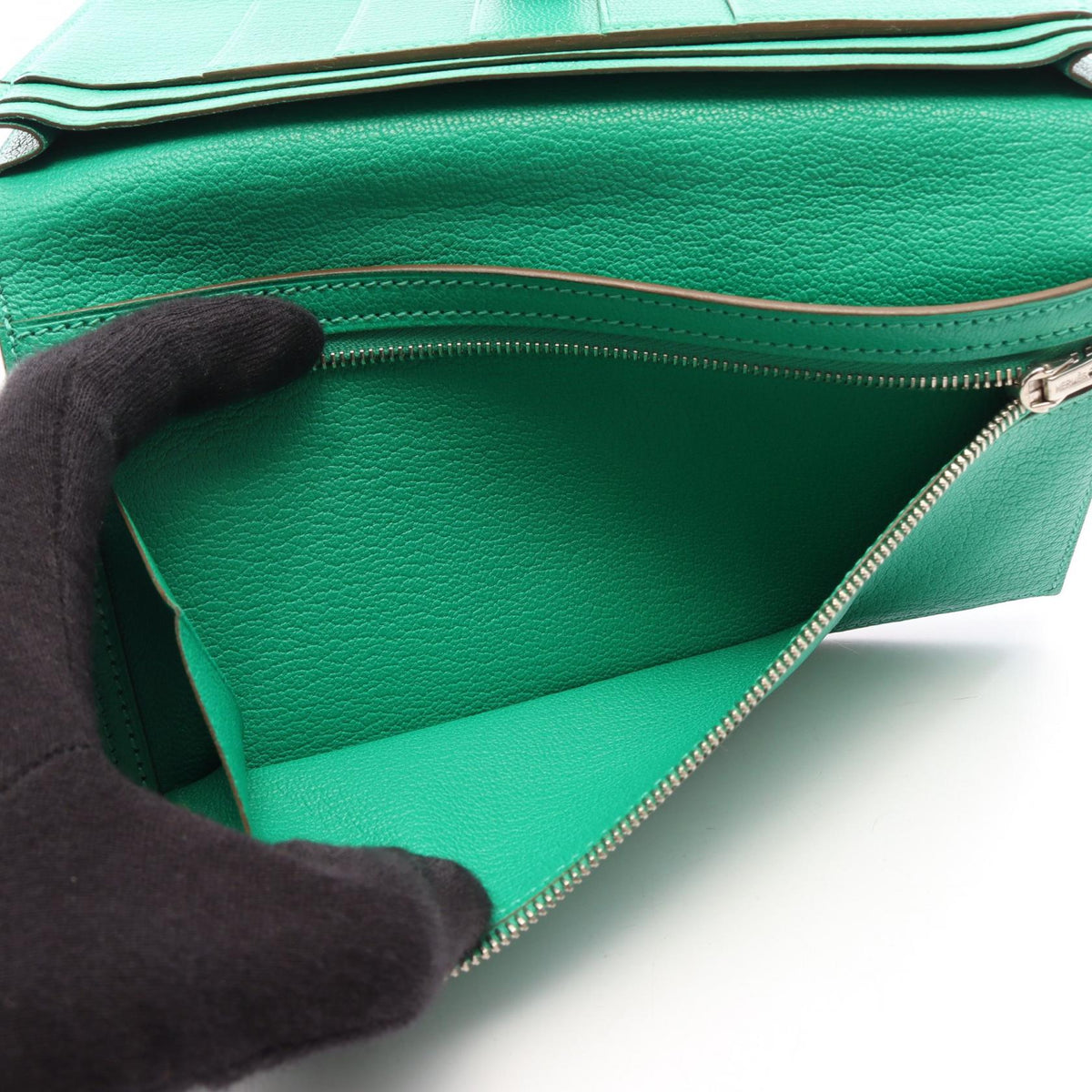 Hermès Bearn Soufflet · Chèvre Leather