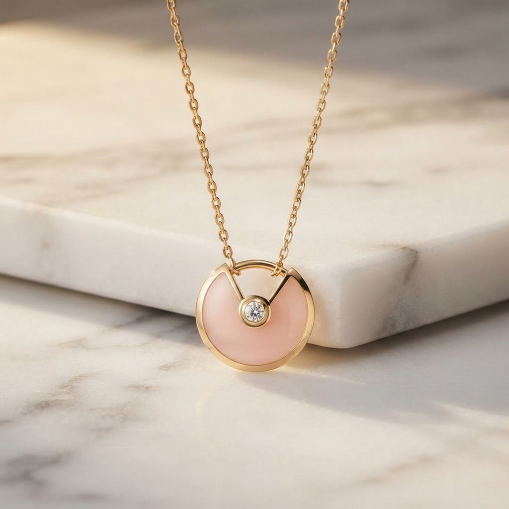 Cartier Amulette · Rose Gold · Pink Opal