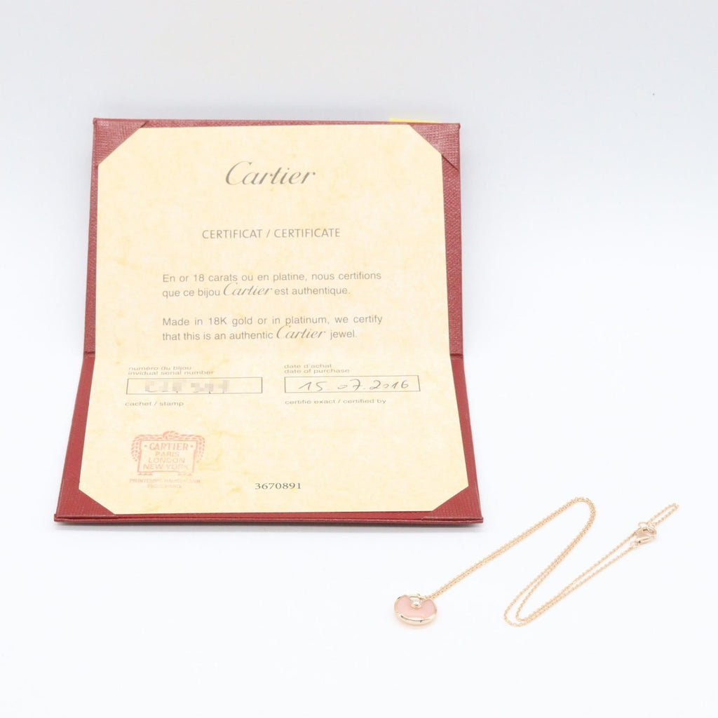 Cartier Amulette · Rose Gold · Pink Opal
