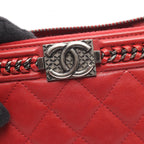 Chanel Boy · Antique Silver Hardware · Leather