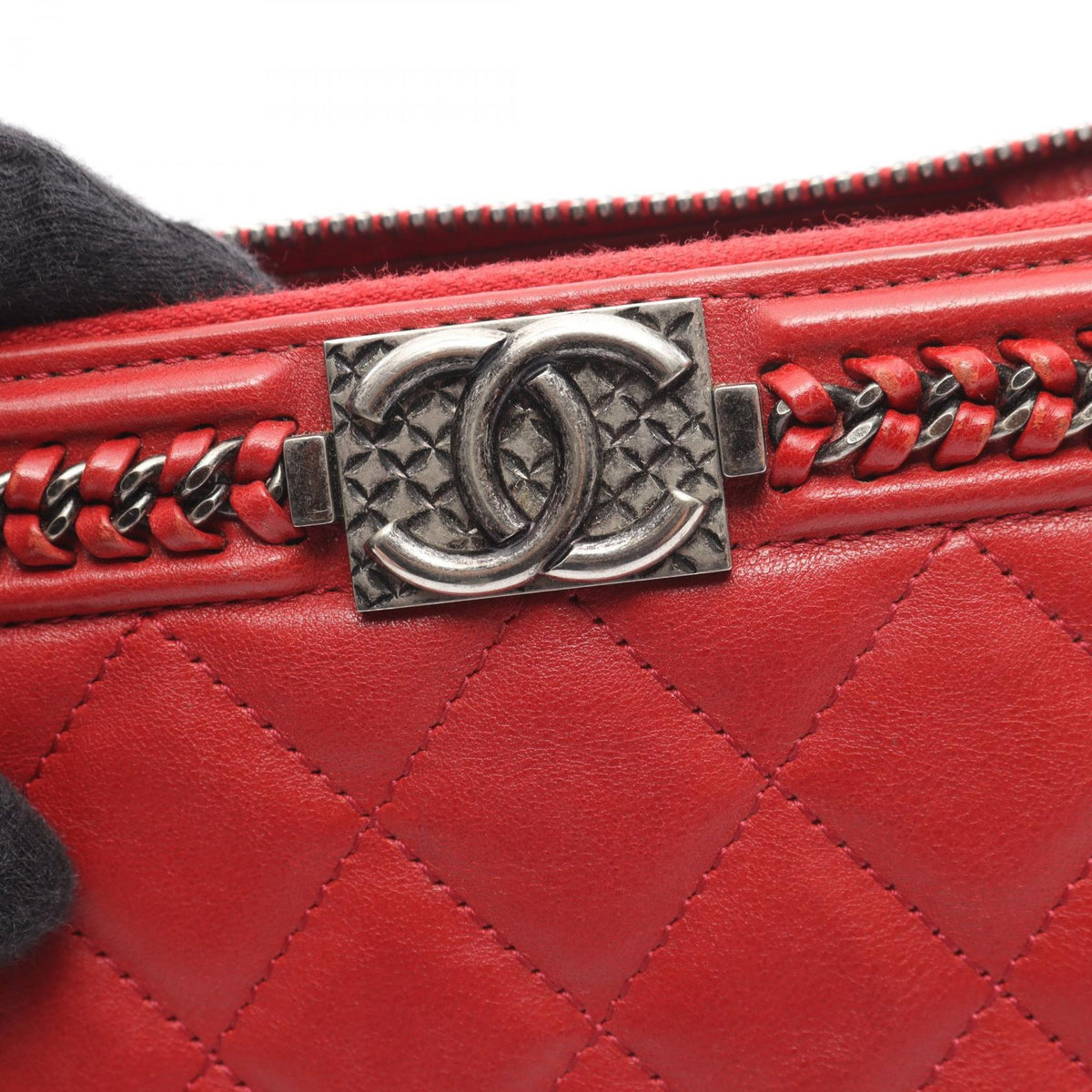 Chanel Boy · Antique Silver Hardware · Leather
