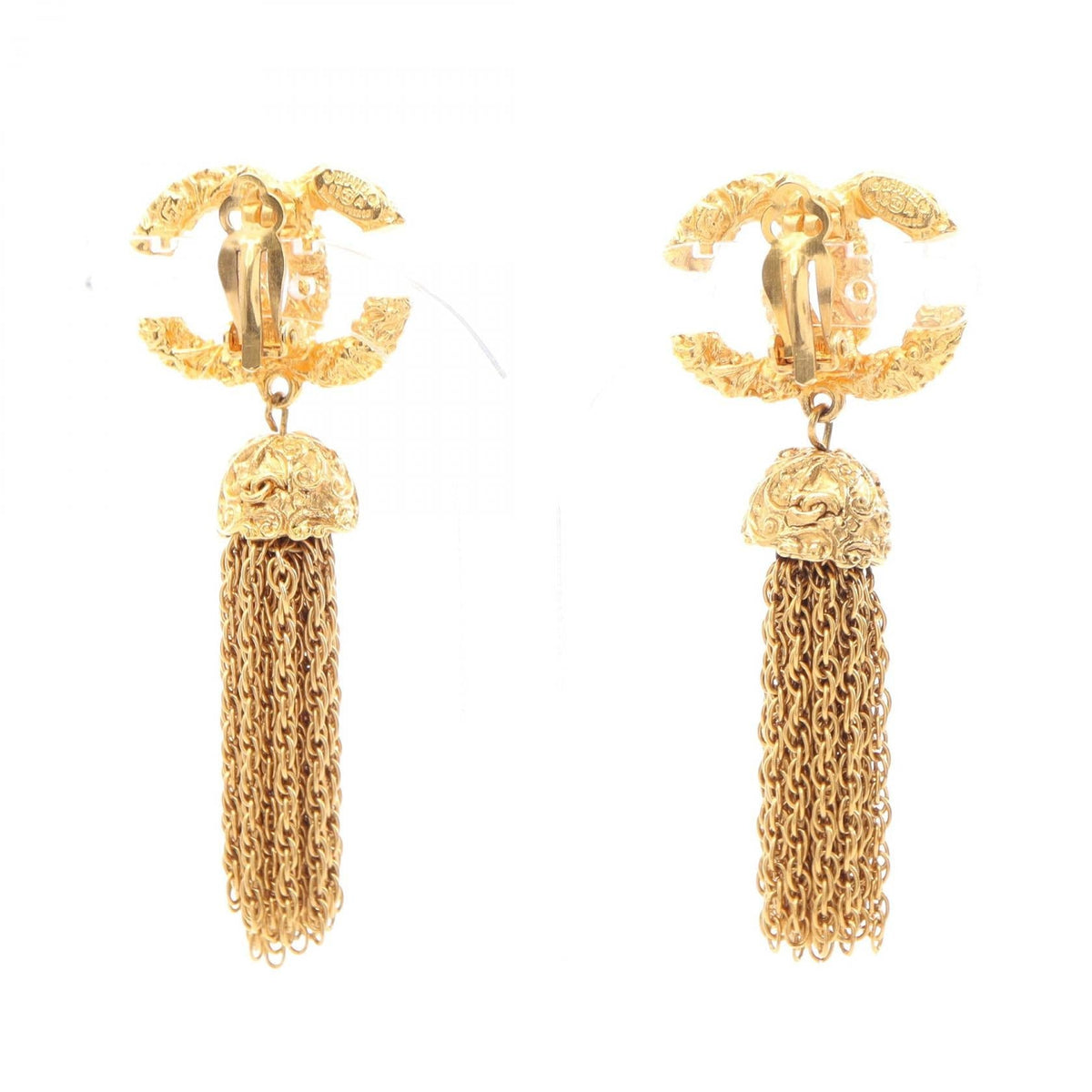 Chanel CC Fringe Swing Earrings
