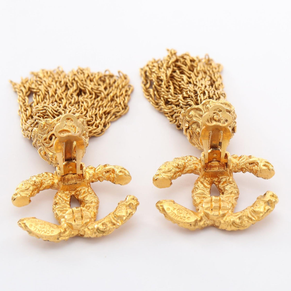 Chanel CC Fringe Swing Earrings