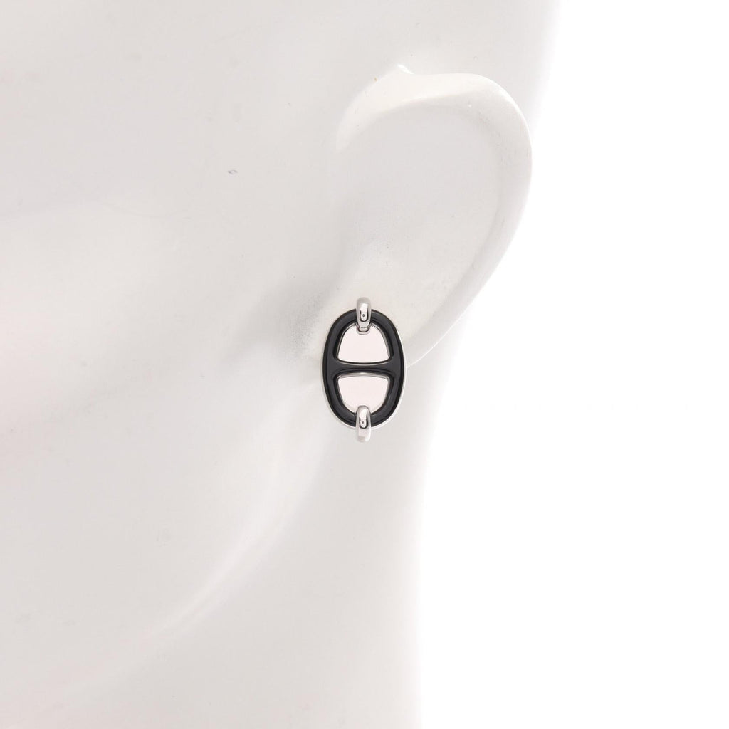 Hermès Mini Maillon Earrings · Steel
