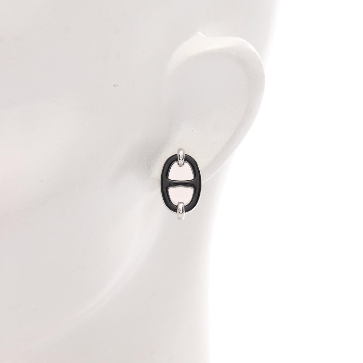 Hermès Mini Maillon Earrings · Steel