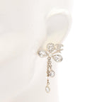 Chanel Flower Drop Earrings · Crystal Pearl