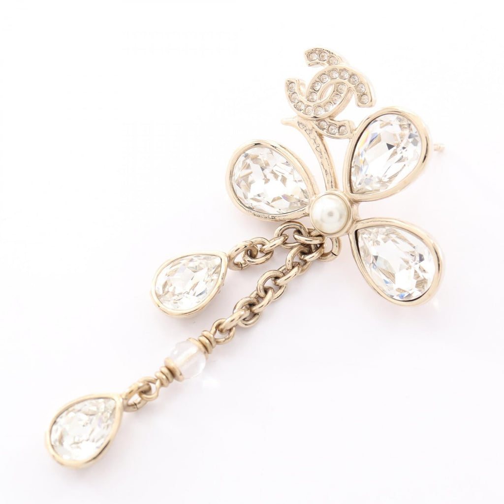 Chanel Flower Drop Earrings · Crystal Pearl