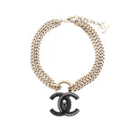 Chanel CC Padlock · Pearl Double Choker