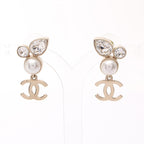 CHANEL COCO Pearl Drop Earrings · Gold Plated
