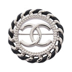 CHANEL CC Circle Brooch · Leather