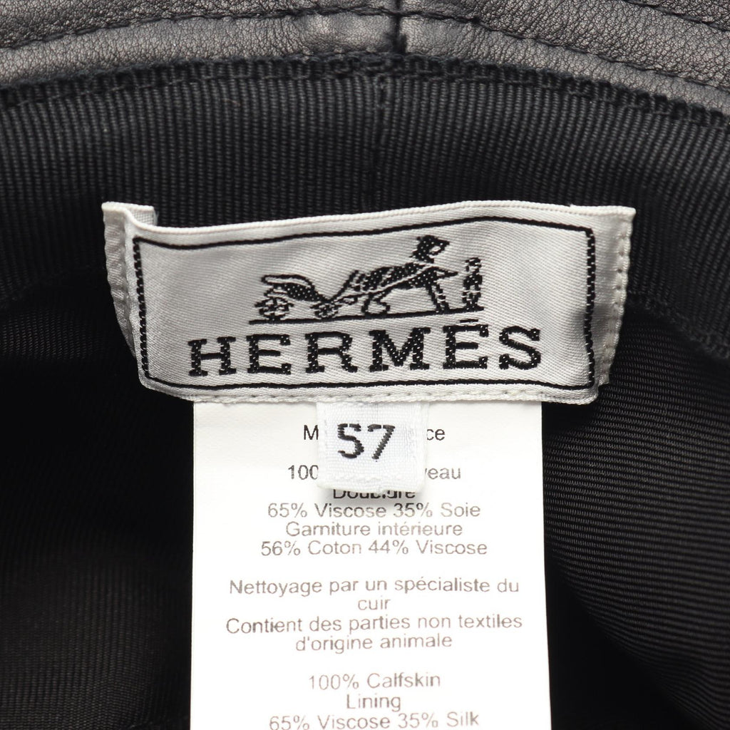 Hermès Serie Button Bucket Hat · Leather