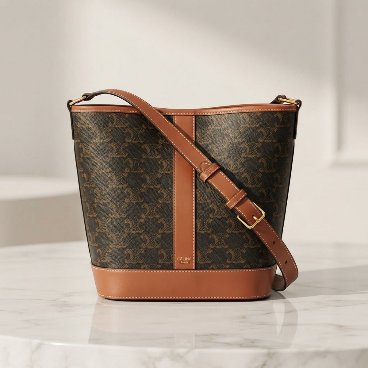 Celine Triomphe · Coated Canvas · Bucket