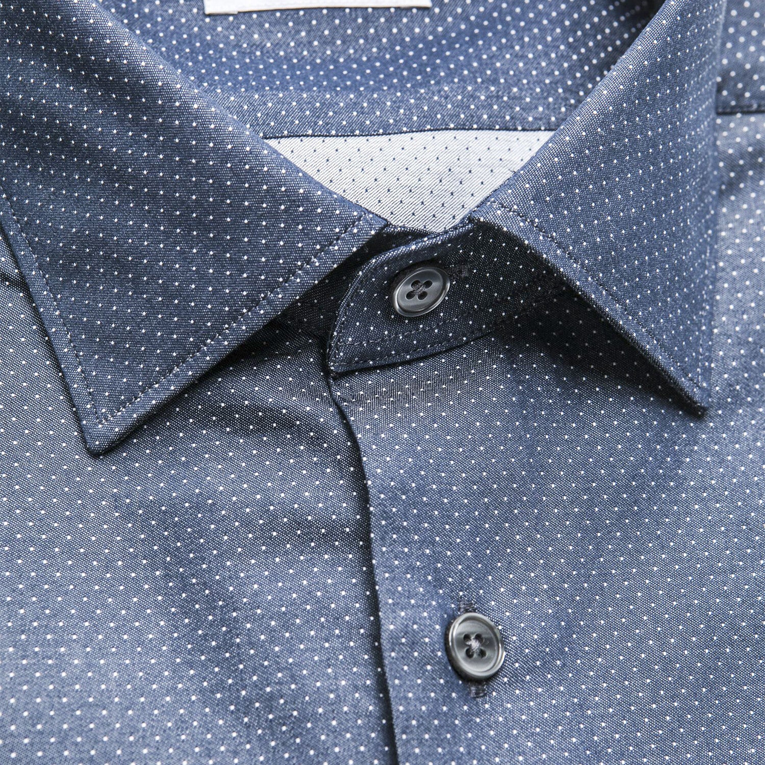 Hank Slim Medium Collar Shirt // Navy + White