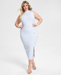 Nina Parker Plus Size Ribbed Midi Dress
