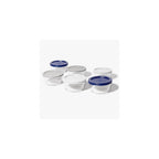 12 Piece Set (2 Cup / 16Oz) Round Glass Storage Containers With Lids, Blue