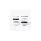 12 Piece Set (2 Cup / 16Oz) Round Glass Storage Containers With Lids, Blue