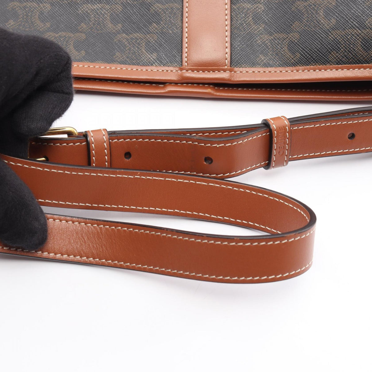 CELINE Triomphe Medium Baguette · Coated Canvas