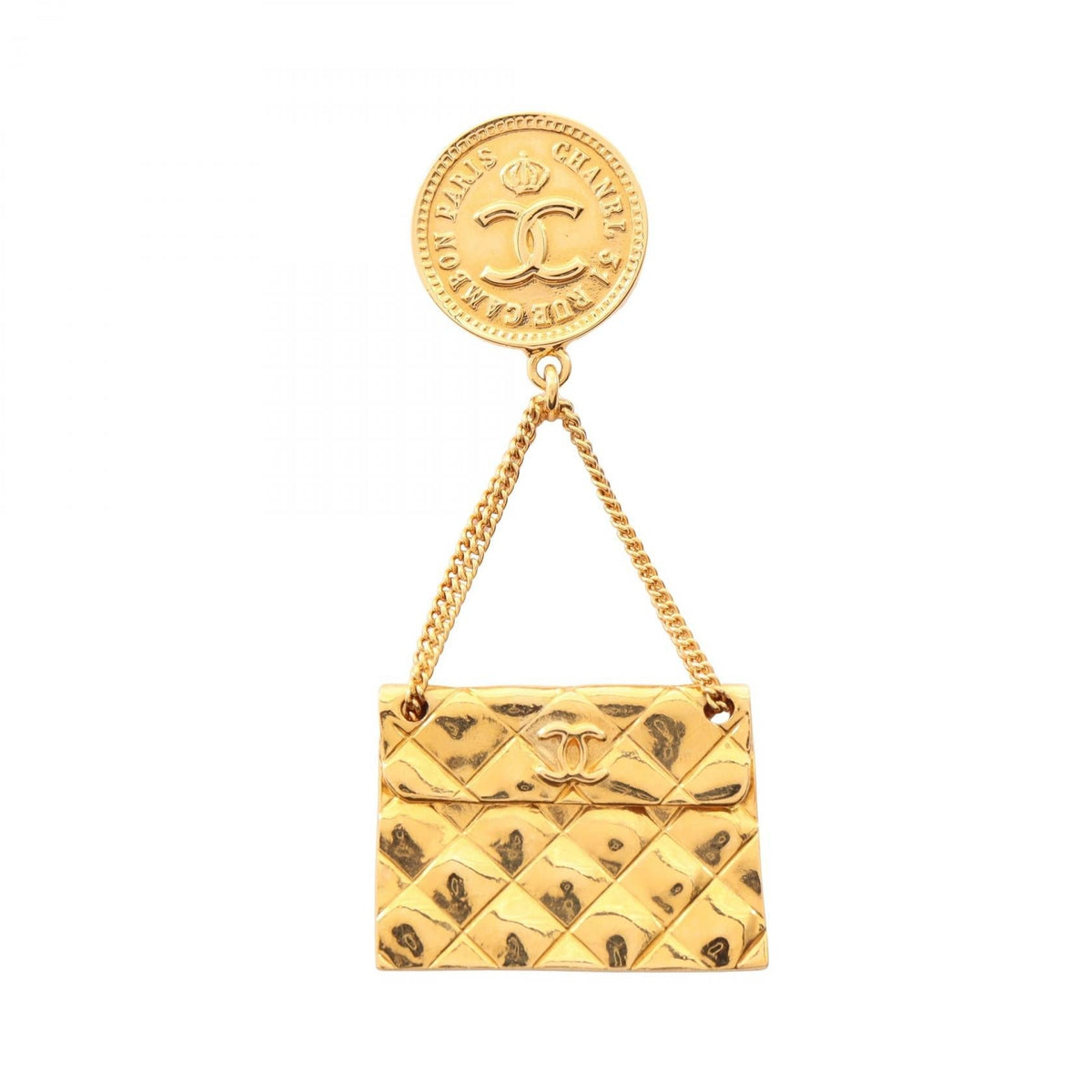 CHANEL Matelassé · Bag Motif · Gold Plated
