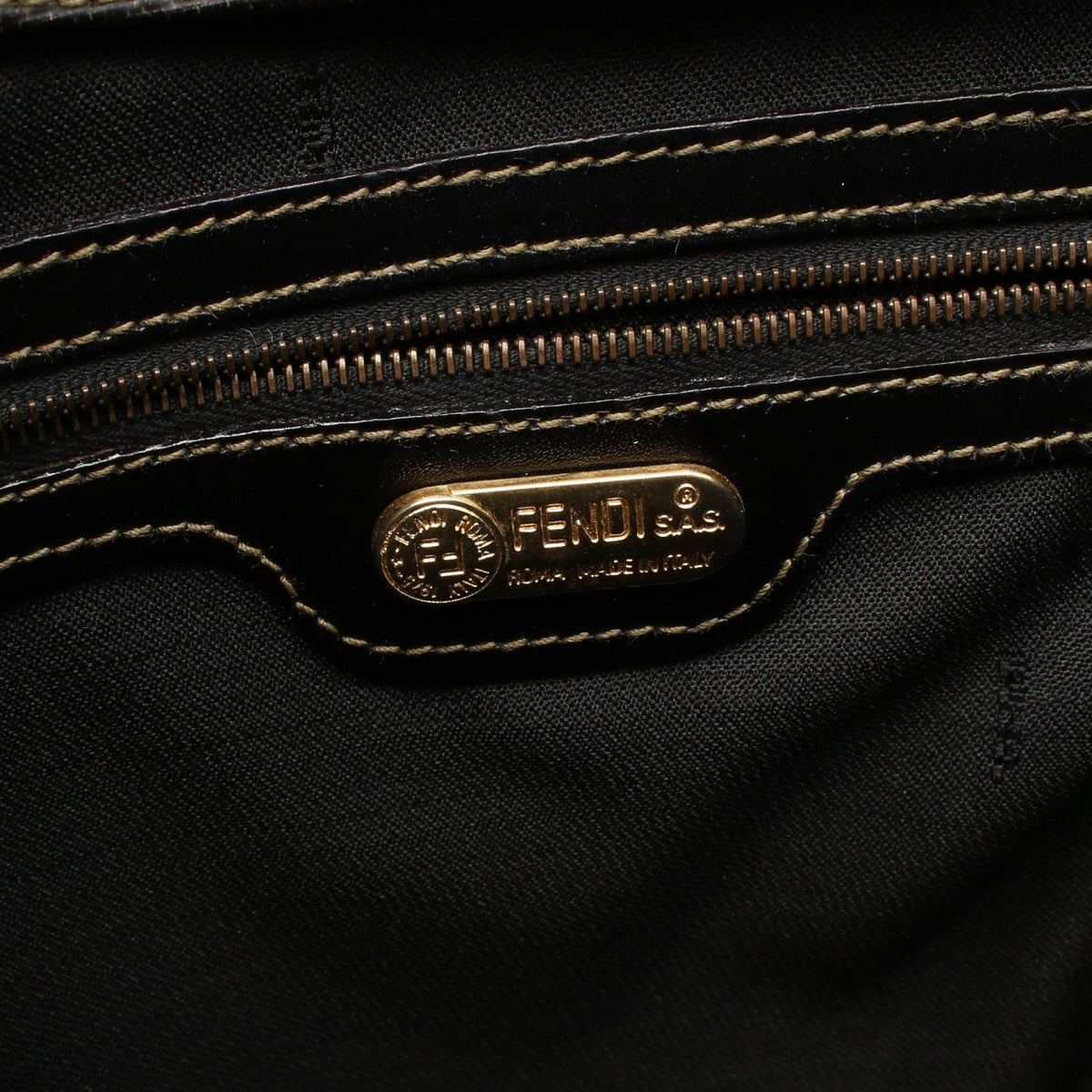 FENDI Pecan · Canvas & Leather Tote