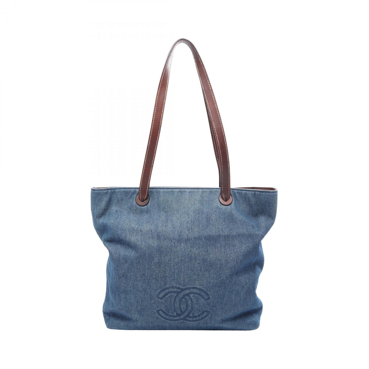 CHANEL Denim · Leather Tote
