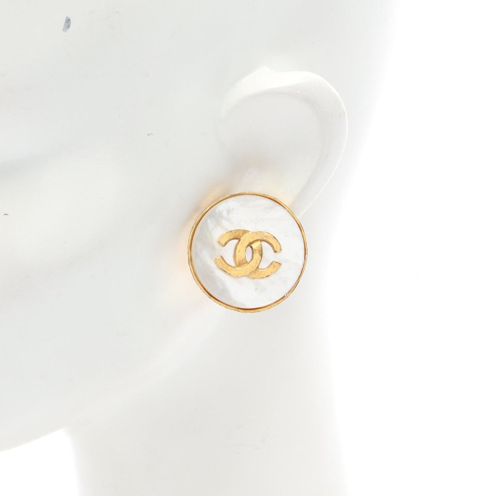 Chanel COCO Mark · Shell Clip Earrings