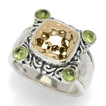 Artisan Silver by Samuel B. 18K Gold Accented Choice of Gem Cabochon Ring