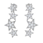 Platinum Plated Choice of Gemstone Shooting Stars Dangle Earrings