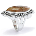 Southwest Elements Sterling Silver 24x12mm Marquise Shape Ammonite Shell Ring