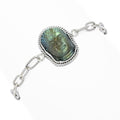 Artisan Silver by Samuel B. 22x16mm Carved Labradorite Buddha Head Bracelet