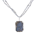 Far East Jewelry 36x26mm Reversible Labradorite Pendant Double Strand Necklace