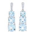 Gem Treasures 5.37ctw Aquamarine & White Zircon Drop Earrings