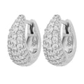 Brilliante Platinum Plated Simulated Diamond Teardrop Huggie Earrings