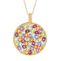 Elemental Gems 7.55ctw Multi Gem Cluster Medallion Enhancer Pendant