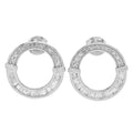 Diamond Treasures 0.61ctw Tapered Baguette & Round Diamond Hoop Earrings