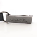 CHANEL Logo Plate Belt · Leather