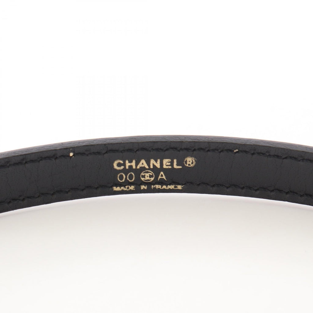 CHANEL Logo Plate Belt · Leather