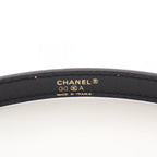 CHANEL Logo Plate Belt · Leather
