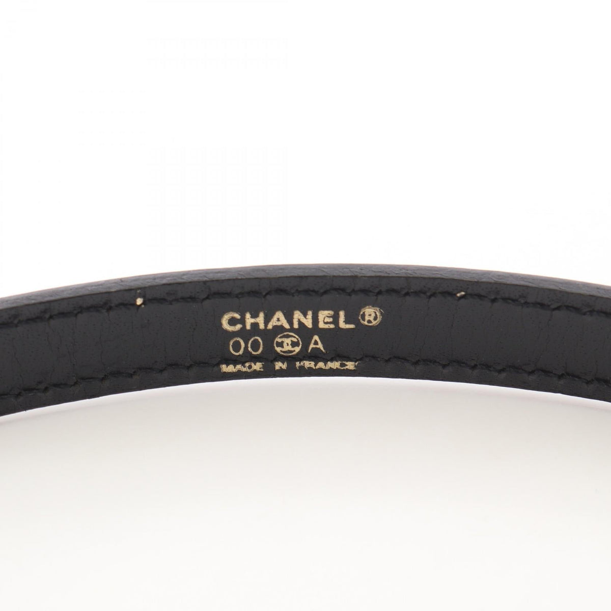 CHANEL Logo Plate Belt · Leather
