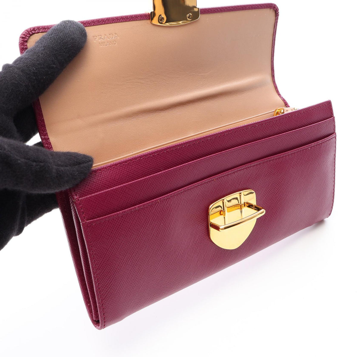 Prada Saffiano · Long Wallet
